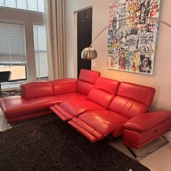 Leather Red Couch modern 