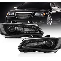 CHRYSLER C300 HEADLIGHT BLACK  2014 2015 2016 2017 2018 2019 2020 2021 2022 2023