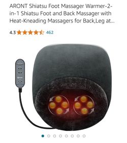ARONT Shiatsu Foot Massager Warmer-2-in-1 Shiatsu Foot and Back Massager with Heat-Kneading Massagers for Back,Leg at Home Office Christmas Gift