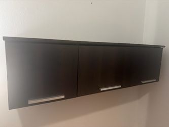 Modern Espresso Wall Cabinet – 47.5” Wide – Excellent Condition
