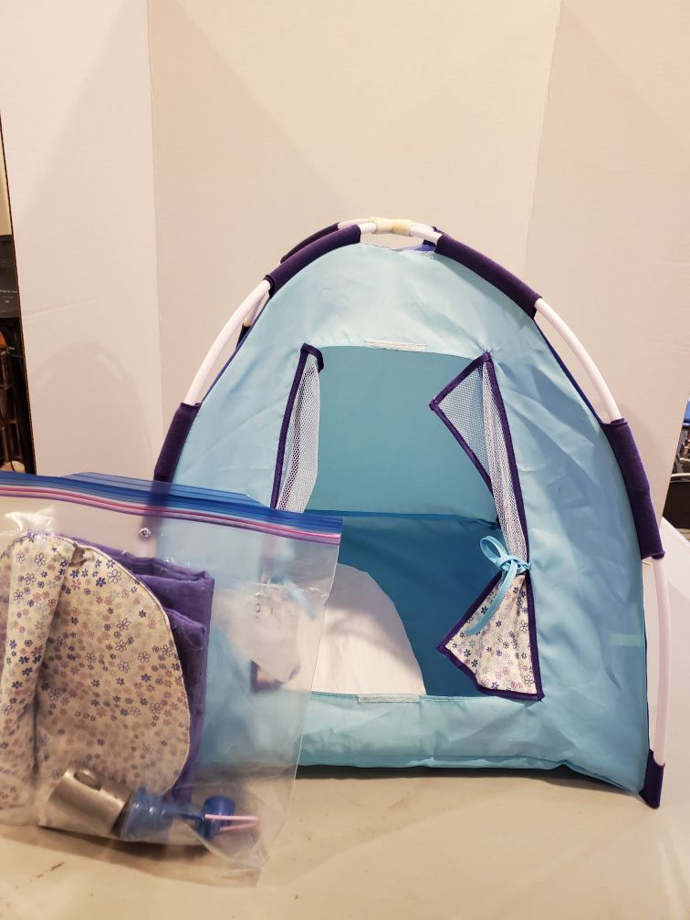 American Girl tent and sleeping bag