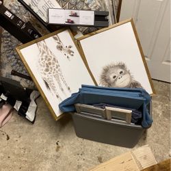 Pictures, Curtain Rods And Decor Shelves 