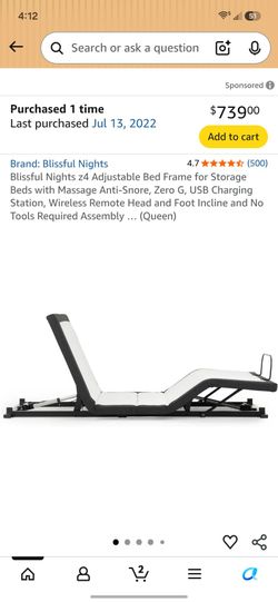 Adjustable bed frame for platform Queen bed.