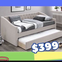 Brand New In Box Day Bed W/ Slats + Trundle And 2 Mattresses. Pick Up In Long Beach
