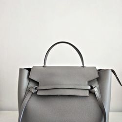 CELINE mini belt bag grained calfskin gray