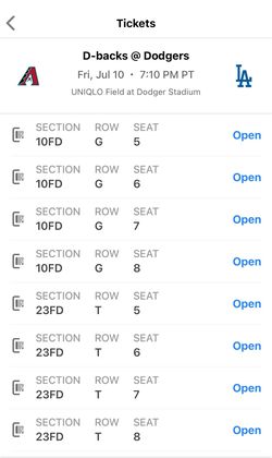 Dodgers Tickets 7/10