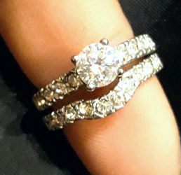 sapphire wedding engagement ring band set women’s jewelry accessory fashion ring