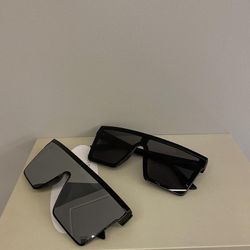 European and American personality glasses Internet celebrity same style all-in-one large frame sunglasses square dancing sunglasses women's fashion