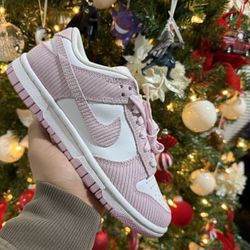 Pink Nike Dunk Low corduroy size 6W/4.5M