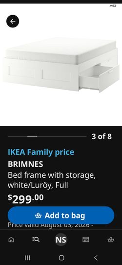 Full size ikea bed frame and mattress