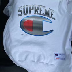 supreme champion chrome crewneck L