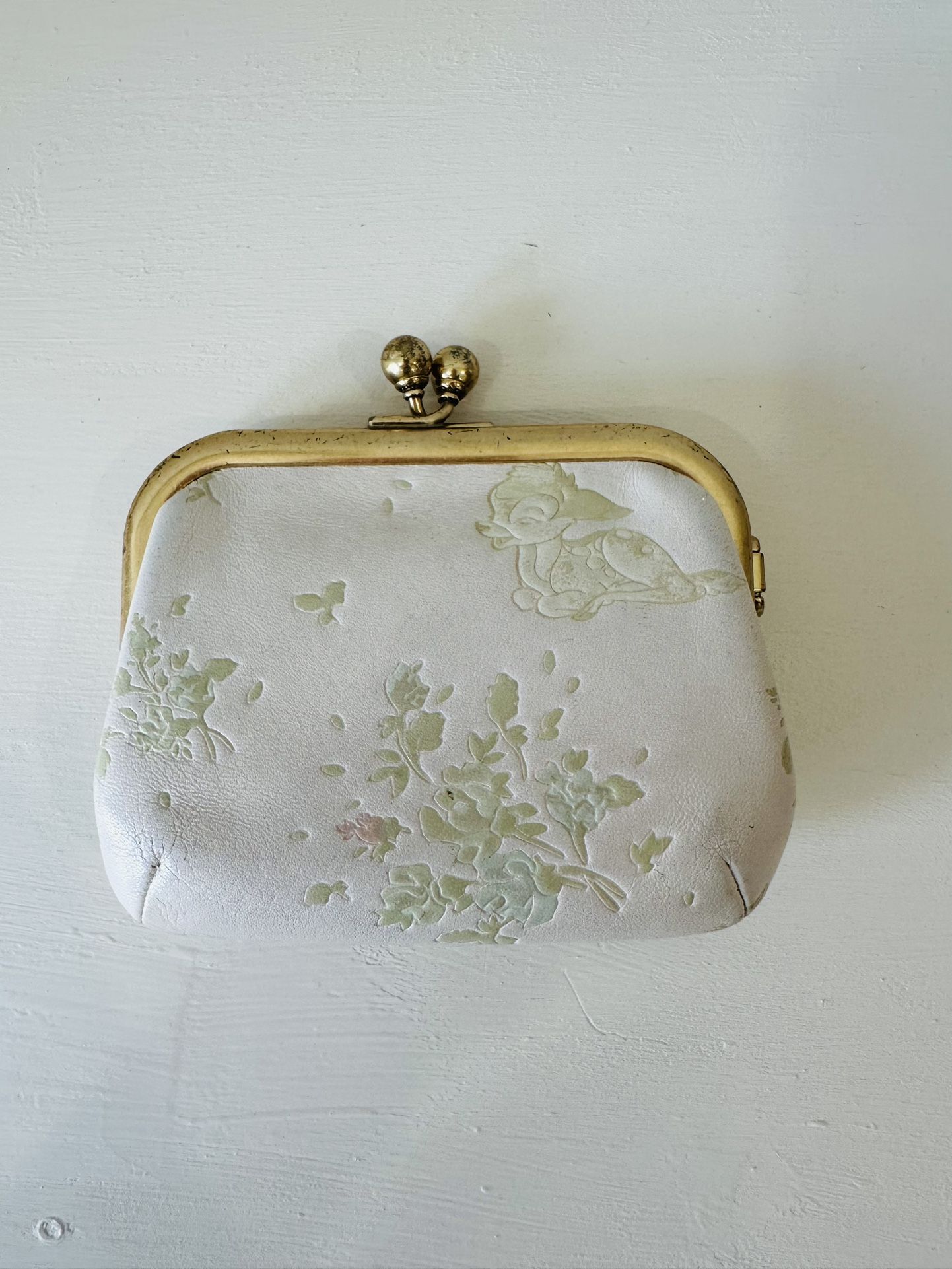 Vintage Coach x Disney Bambi Kiss-Lock Leather Coin Purse