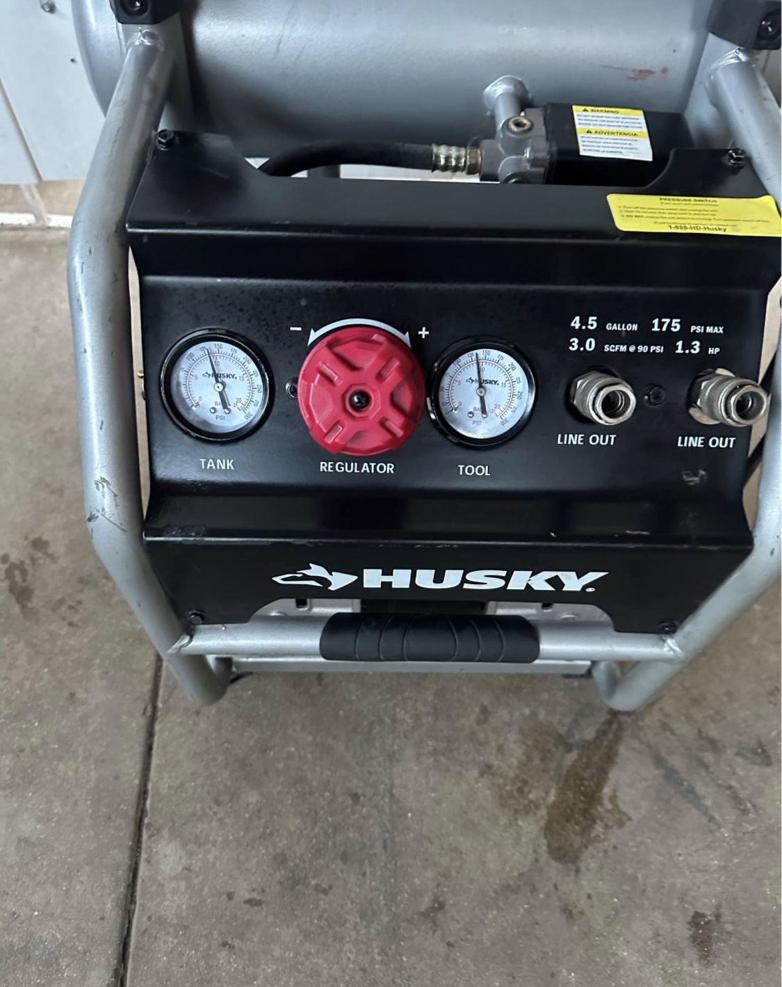 4.5 Gal. 175 PSI Portable Electric Oil-Free Quiet Twin Stack Jobsite Air Compressor w/Rubber Wheels
