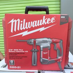 NEW Milwaukee 5263-21 SDS Plus Rotary Hammer Drill 5/8” Corded Concrete Kit w/ Case