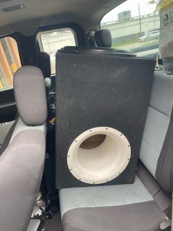 Two 15in subs in custom box with amp