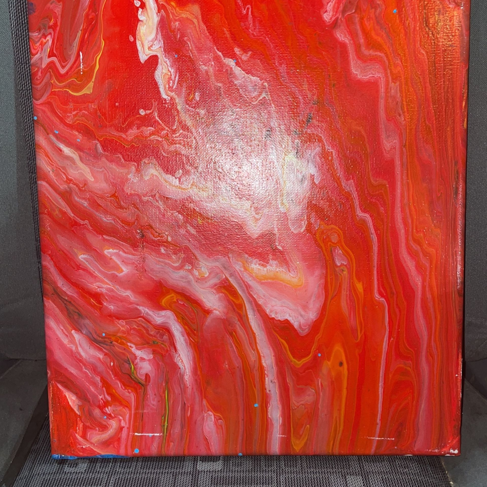 SALE* “Solar Flair” - poured acrylic on stretched canvas