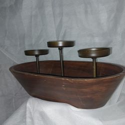 Large Wooden 3 Tier Candle Holder