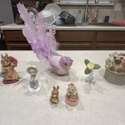 Set of 7 Asst. Precious Moments, Bird, Rabbit Figurines