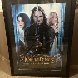 Lord of The Rings Signed & Framed Movie Poster