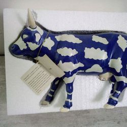 Westland Giftware Chicago Cow Parade Blue & White ceramic Cow In Box Thumbnail