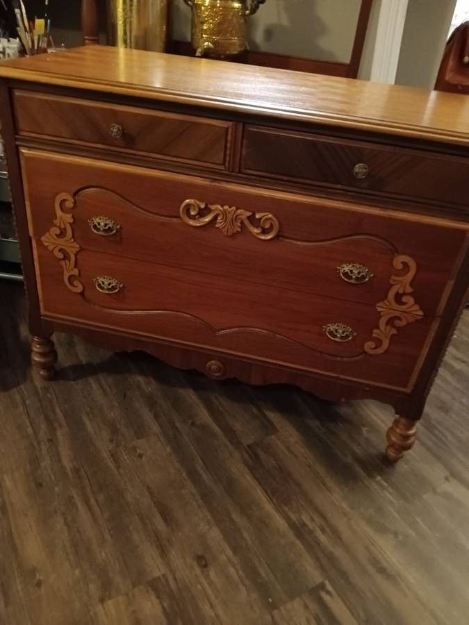Antique Solid Wood Knox MFG Dresser Drawer