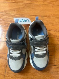NWT Carter's Kids Gray & Blue Toddler Sneakers size 10
