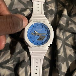 G-Shock All White with Blue face