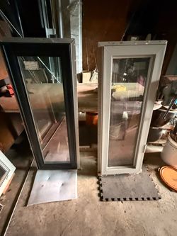 Pair of Fixed Pane Windows New custom made Black
