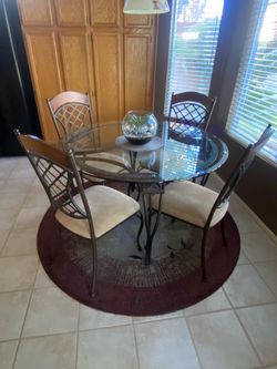Glass & Iron Dining Room Set