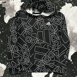 Adidas Full Logo Print Boys Youth Hoodie