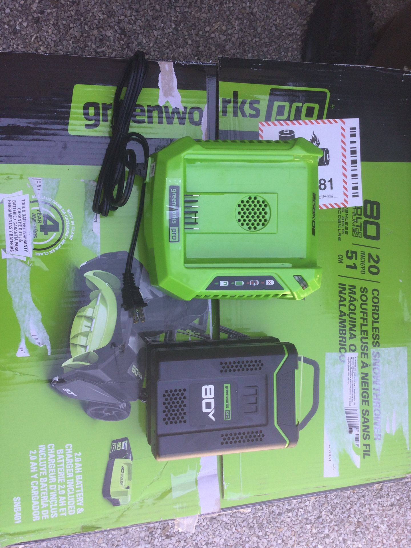 Brand New Greenworks 20” 80 Volt Snowblower for Sale in Hastings, MI