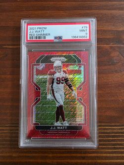 2021 Prizm Arizona Cardinals JJ Watt PSA9 red shimmer