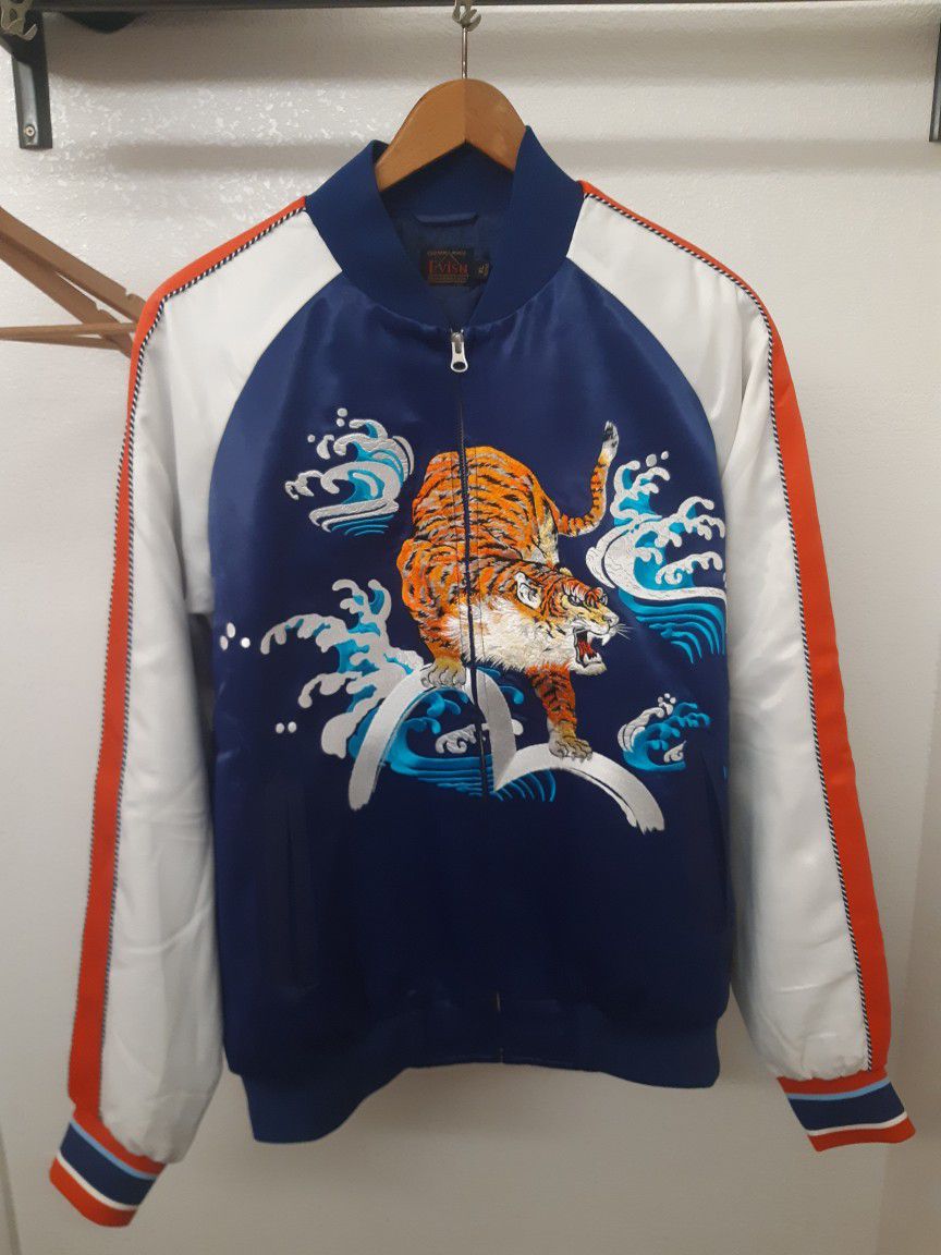 Evisu Bomber and Silk Embroidered Souvenir Jackets Sz L and XL