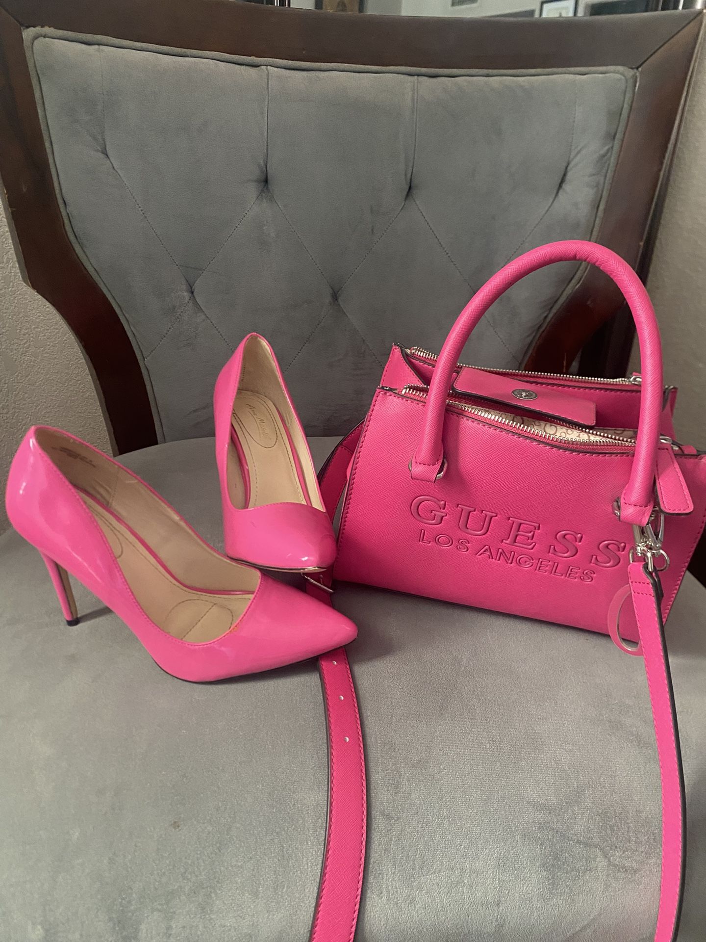 Pink Guess Purse & Pink Pumps Size 9