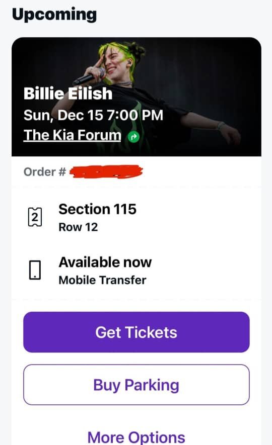 Billie Eilish concert Tickets
