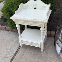 White Wooden night stand