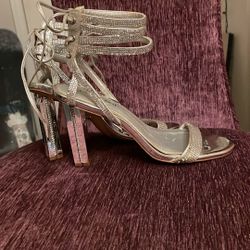 Gianni Bini Bowie Stone Encrusted Block Heel Sandals