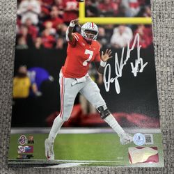 Dwayne Haskins Signed/Autographed 8x10 Photo Ohio State Buckeyes Beckett
