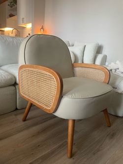 Mid-Century Modern Cane Accent Chair