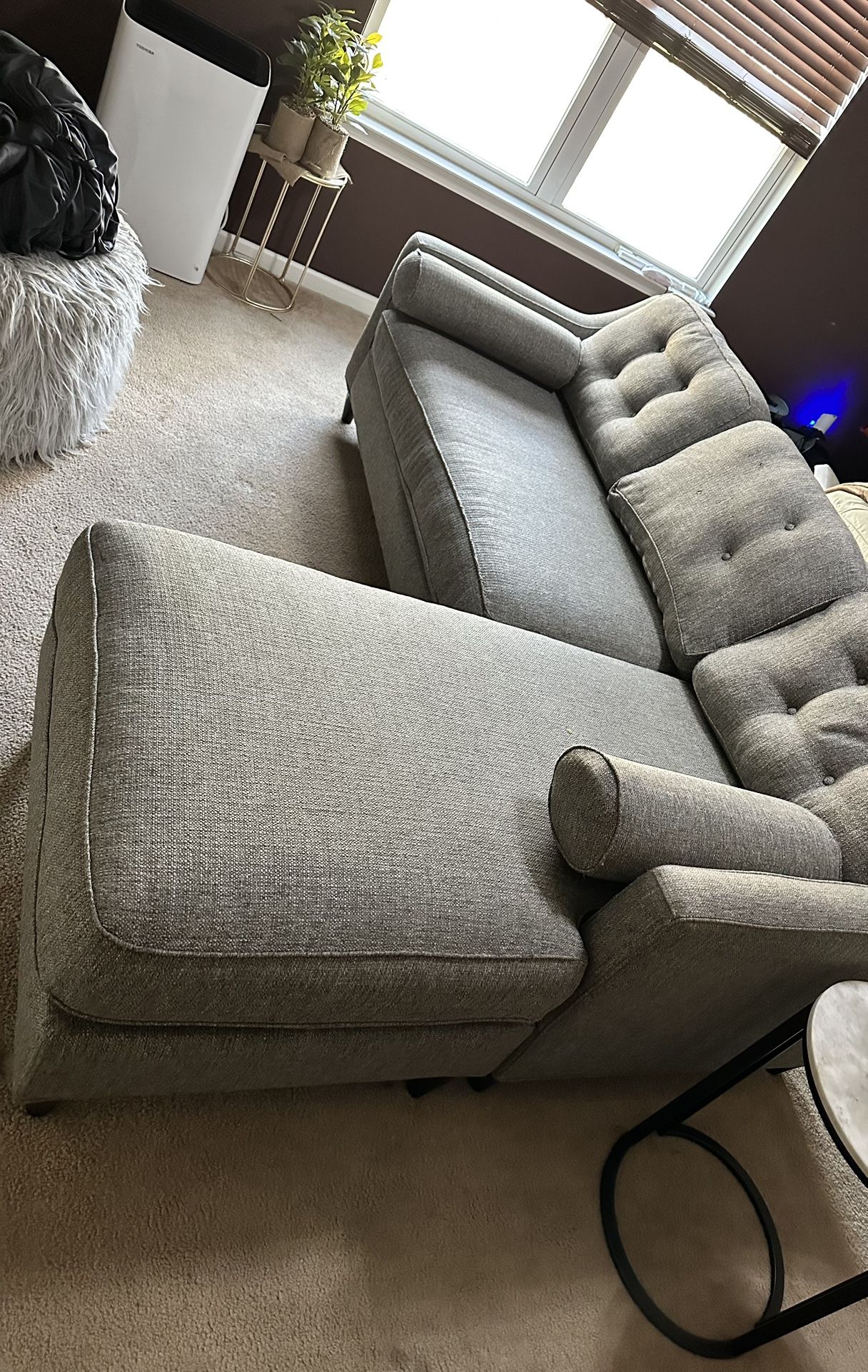 90 Inch Long Sofa With Adjustable Chaise