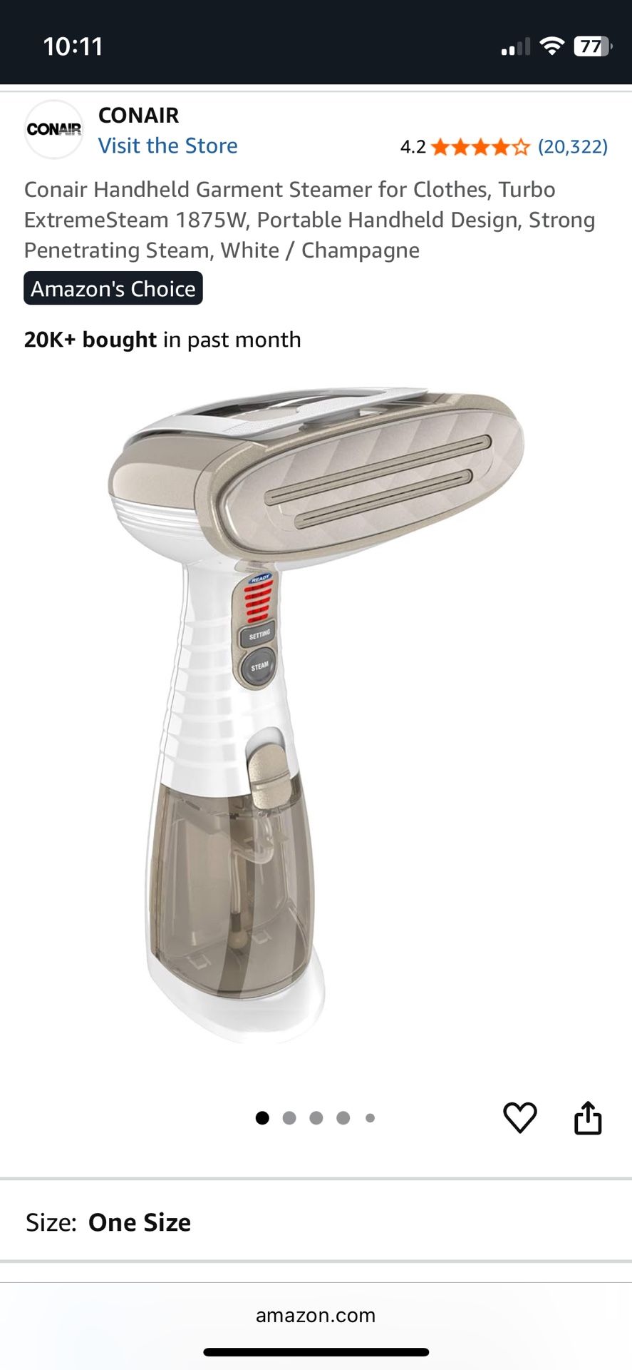 Conair Handheld Turbo Steamer