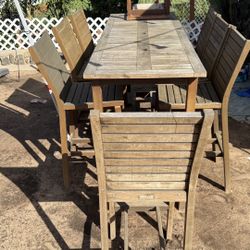 Outdoor Wooden Patio Table With 8 Chairs $250 OBO.