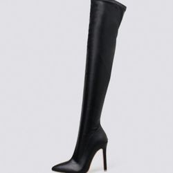 Pointed Toe Stiletto Heel Knee High Boots