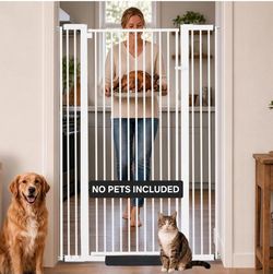 SHYUJAJIE 55 Inch Extra Tall Pet Gate, white 55" h x 43" w