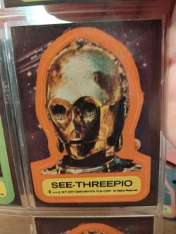 1977 Star Wars C-3PO See-Threepio Sticker Card #5