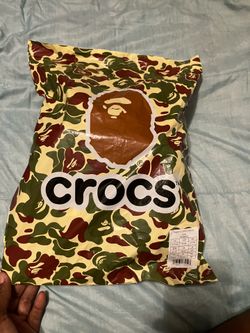 BAPE x Crocs green camo