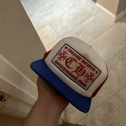 Chrome Hearts Red White an Blue Hollywood Trucker Hat Online Exclusive