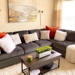 Grey L Shape Couch (Left Facing Chaise)