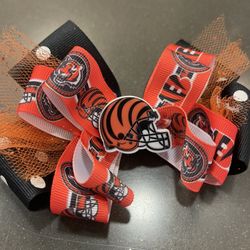 Bengals Hair Bow- Handmade 