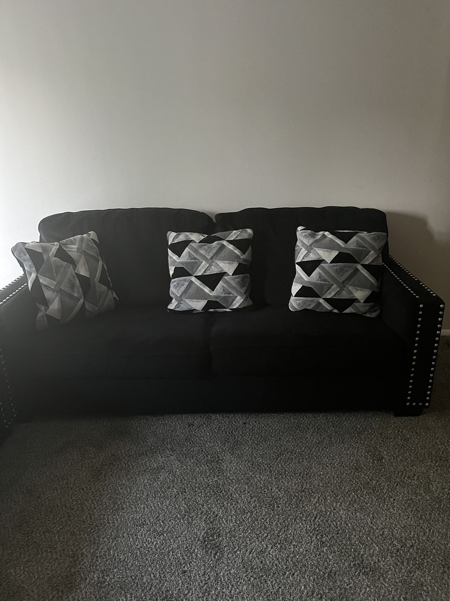 Black 2 Piece Couch With Rinestones